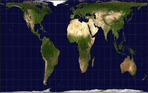 Planisphère utilisant la projection de Gall-Peters